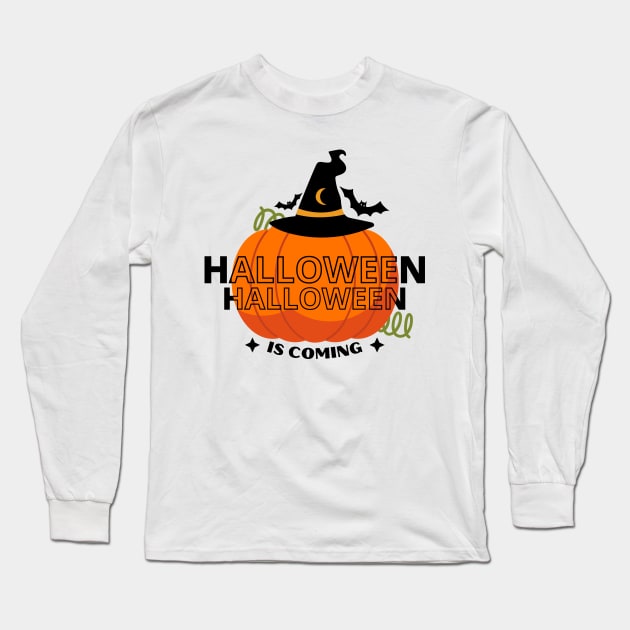 Halloween Is Coming Long Sleeve T-Shirt by Introvert Home 